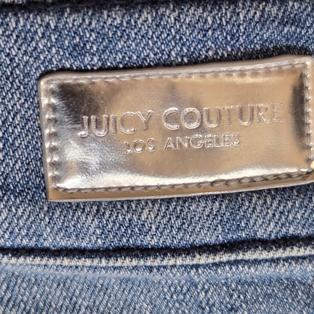 Sequin Distressed Denim Shorts Cotton Casual Size 10 Juicy Couture Womens - Picture 8 of 11